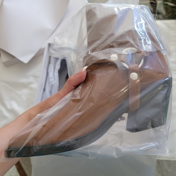 Rebecca Minkhoff Jett Brown Suede Harness Chelsea Western Boot Size 10 - Picture 8 of 11